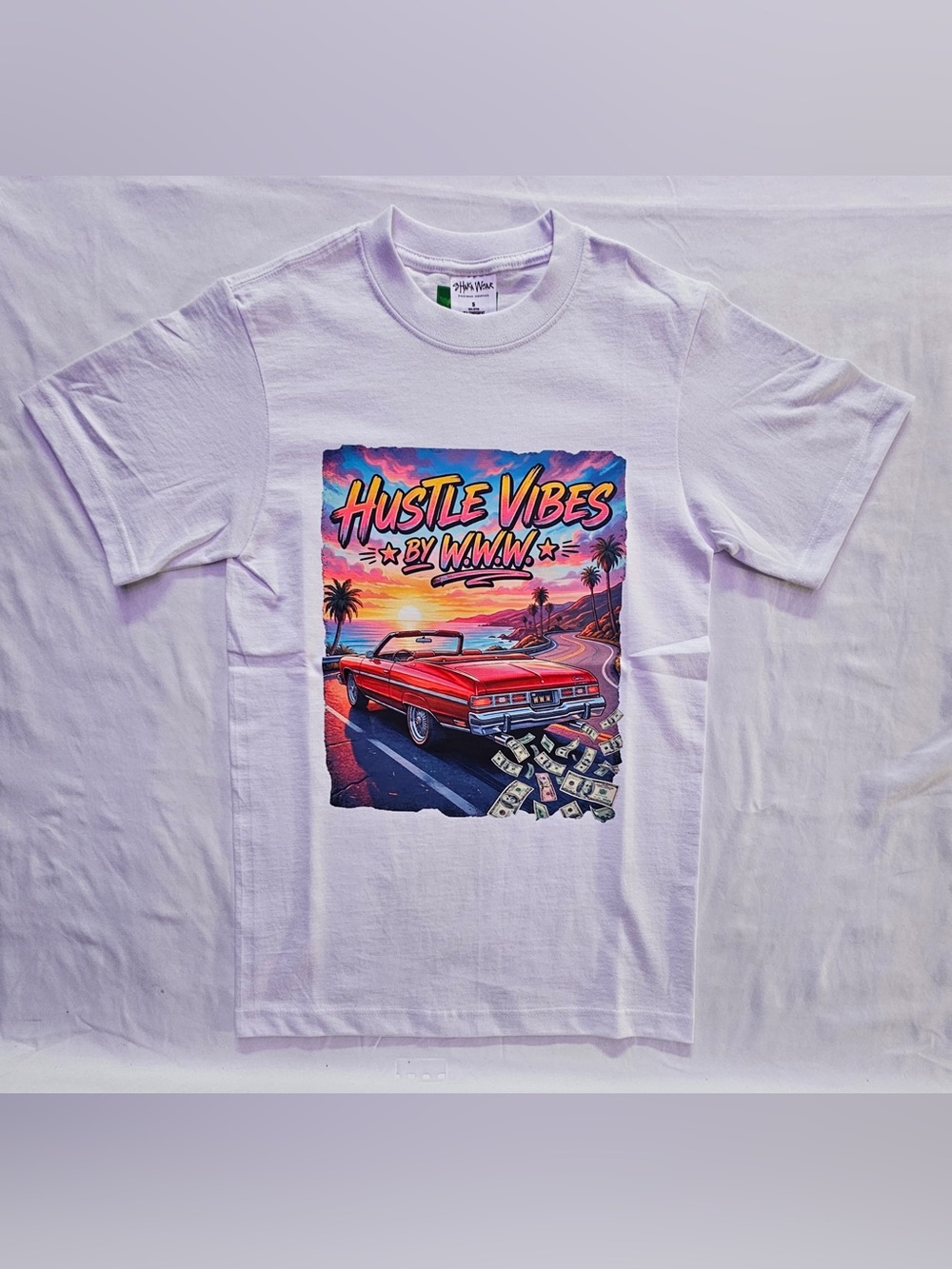Hustle Vibes Graphic Tee - White